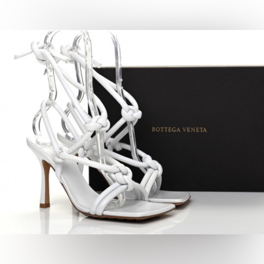 Bottega white knot sandals